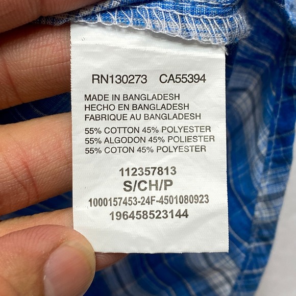 Wrangler Western Shirt Mens Small Petite Long Sleeve Plaid Cowboy Button Up - Picture 7 of 11